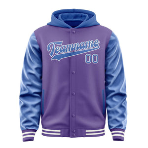 Custom Light Purple Sky Blue Jacket