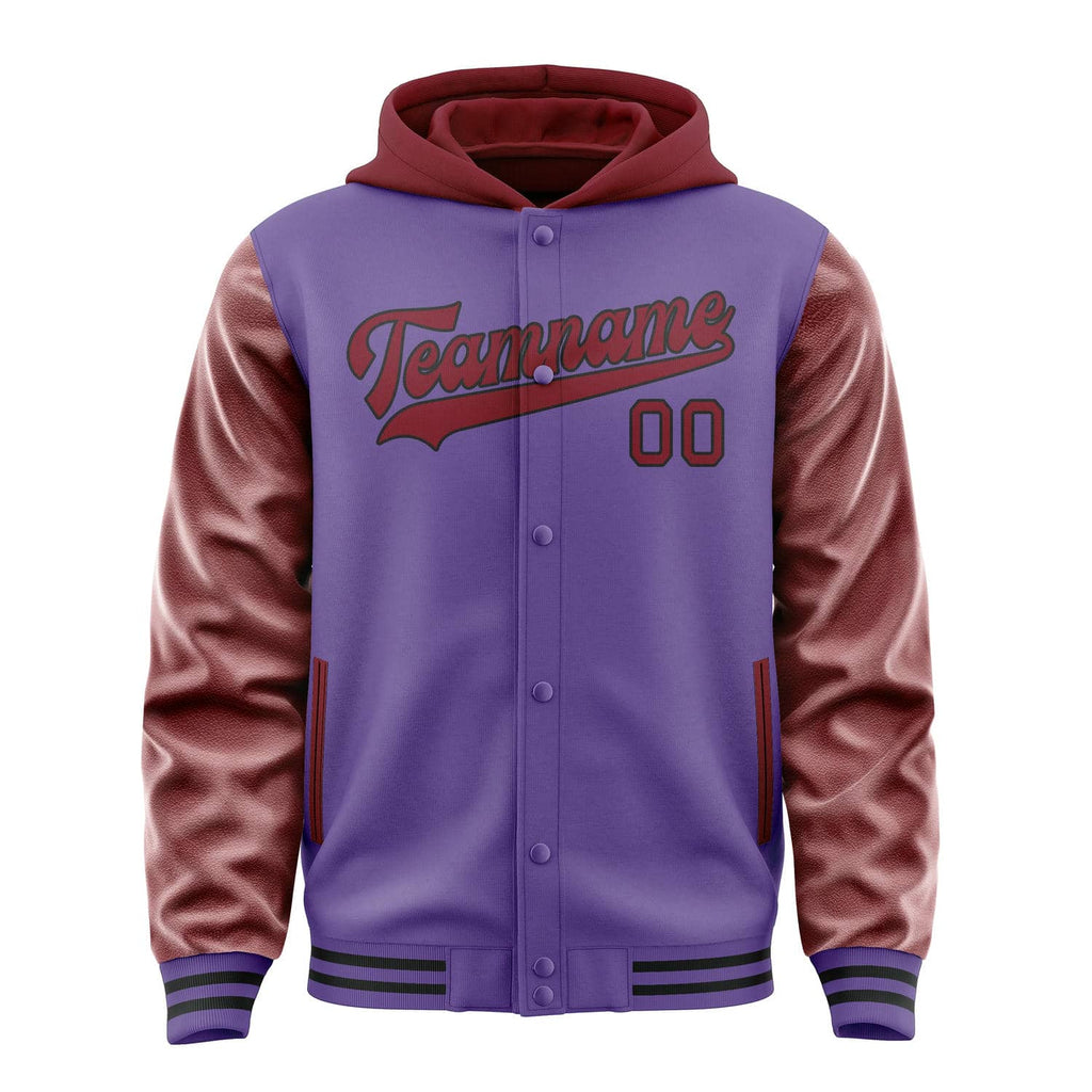 Custom Light Purple Crimson Red Jacket