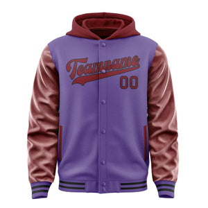 Custom Light Purple Crimson Red Jacket