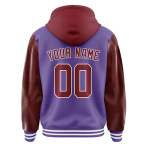 Custom Light Purple Crimson Red Jacket