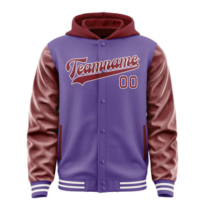 Custom Light Purple Crimson Red Jacket