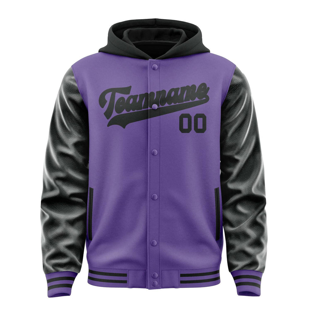 Custom Light Purple Black Jacket