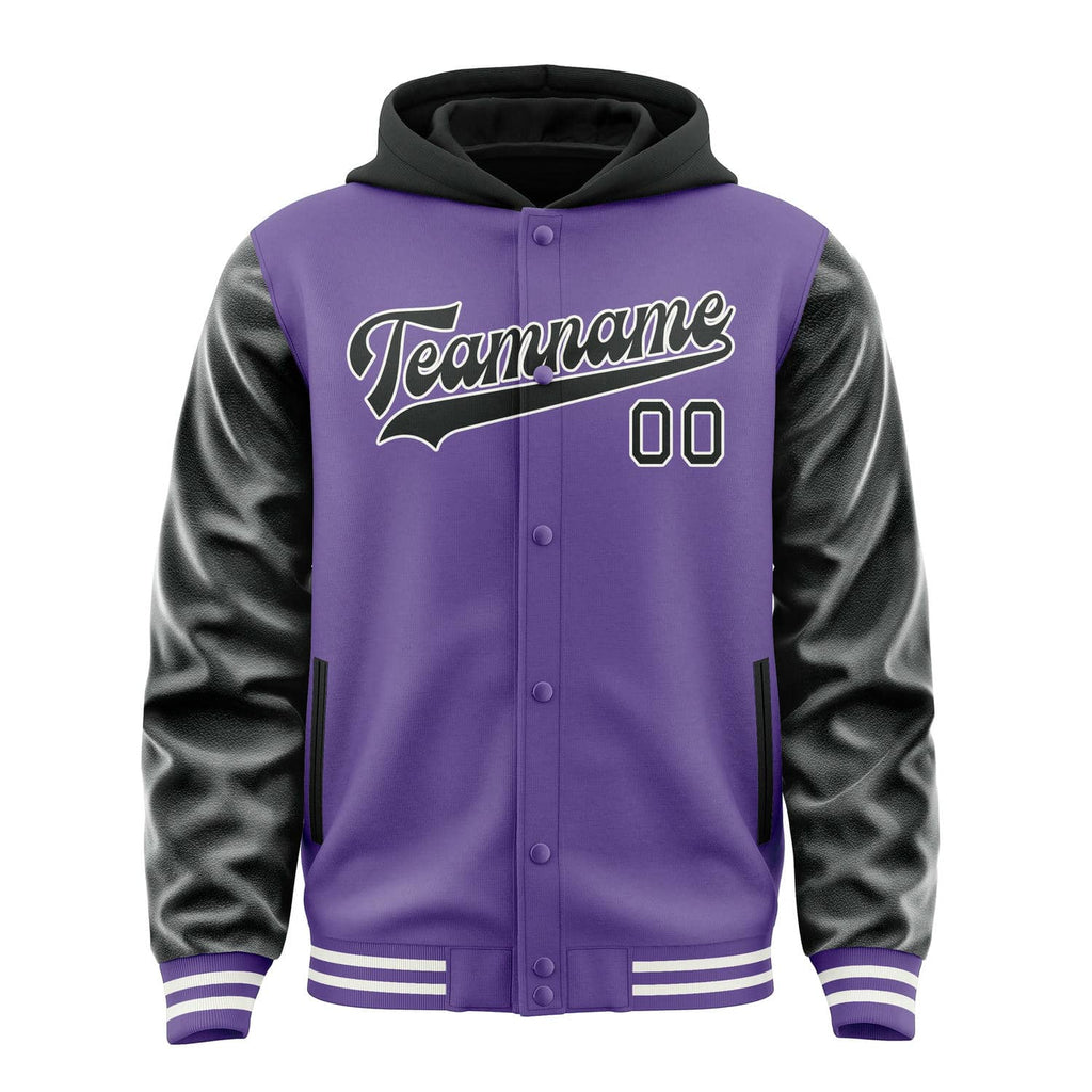 Custom Light Purple Black Jacket