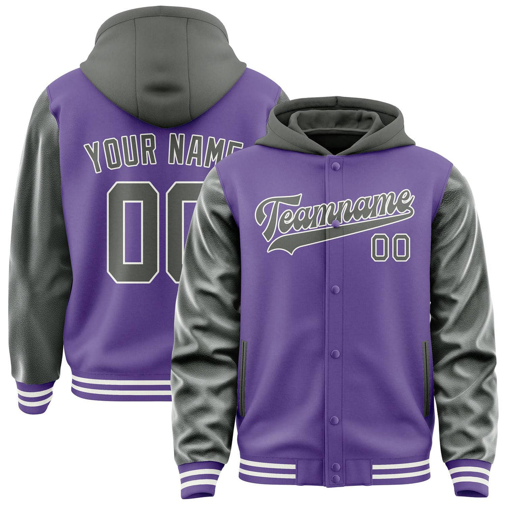Custom Light Purple Dark Grey Jacket