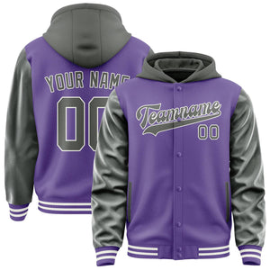 Custom Light Purple Dark Grey Jacket