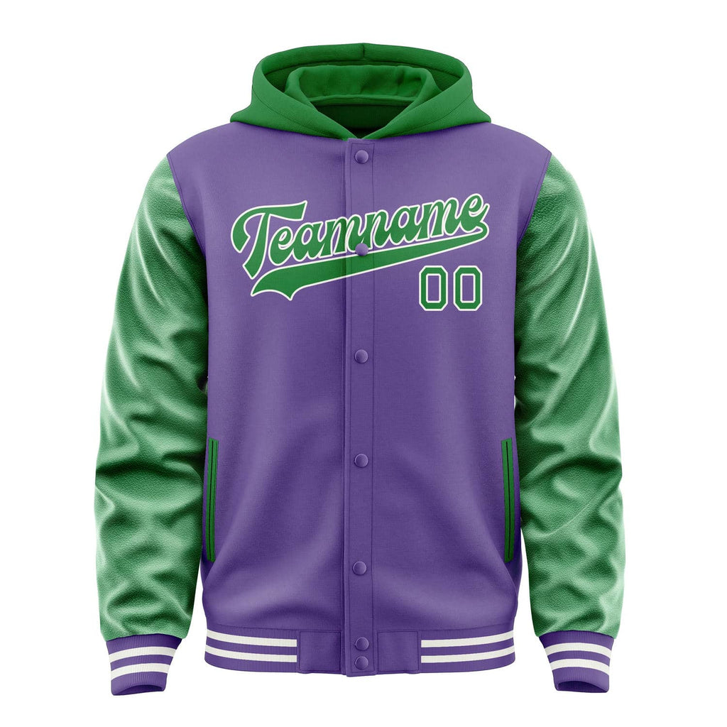 Custom Light Purple Emerald Green Jacket