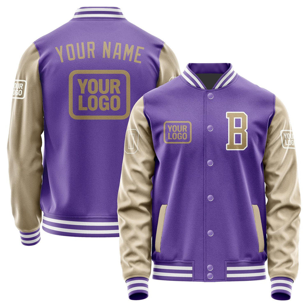Custom Light Purple Light Khaki Jacket JA232325231818252518