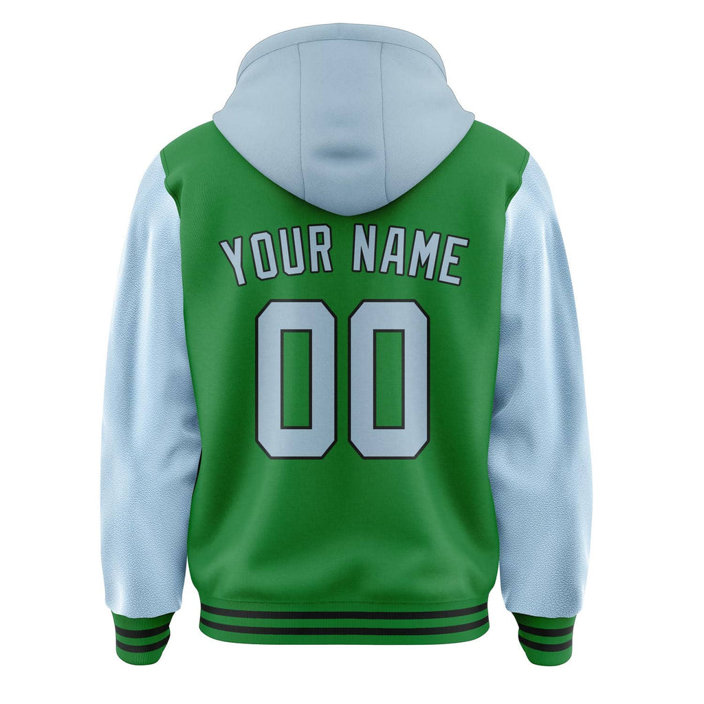 Custom Emerald Green Light Blue Jacket