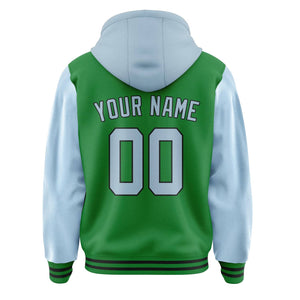 Custom Emerald Green Light Blue Jacket