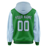 Custom Emerald Green Light Blue Jacket
