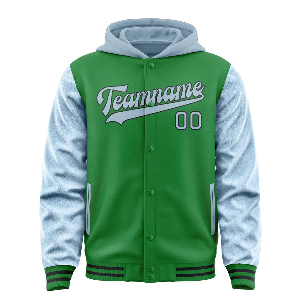 Custom Emerald Green Light Blue Jacket