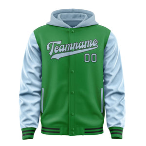 Custom Emerald Green Light Blue Jacket