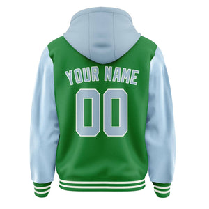 Custom Emerald Green Light Blue Jacket