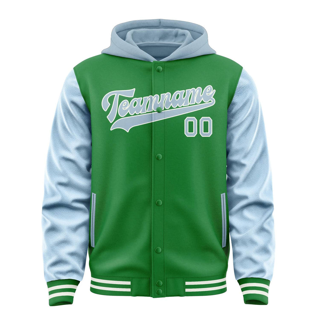 Custom Emerald Green Light Blue Jacket