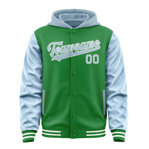 Custom Emerald Green Light Blue Jacket