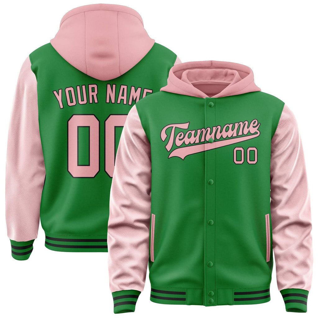 Custom Emerald Green Light Pink Jacket