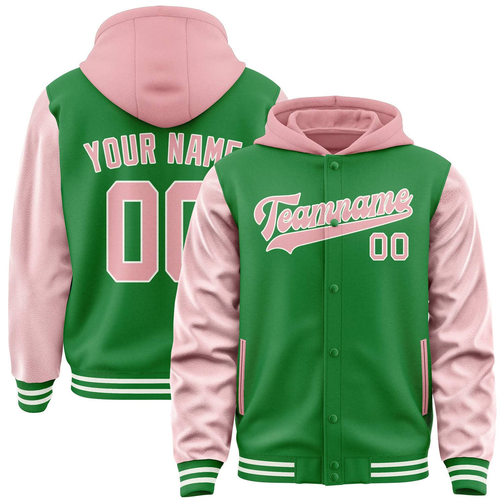 Custom Emerald Green Light Pink Jacket