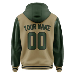 Custom Light Khaki Dark Green Jacket