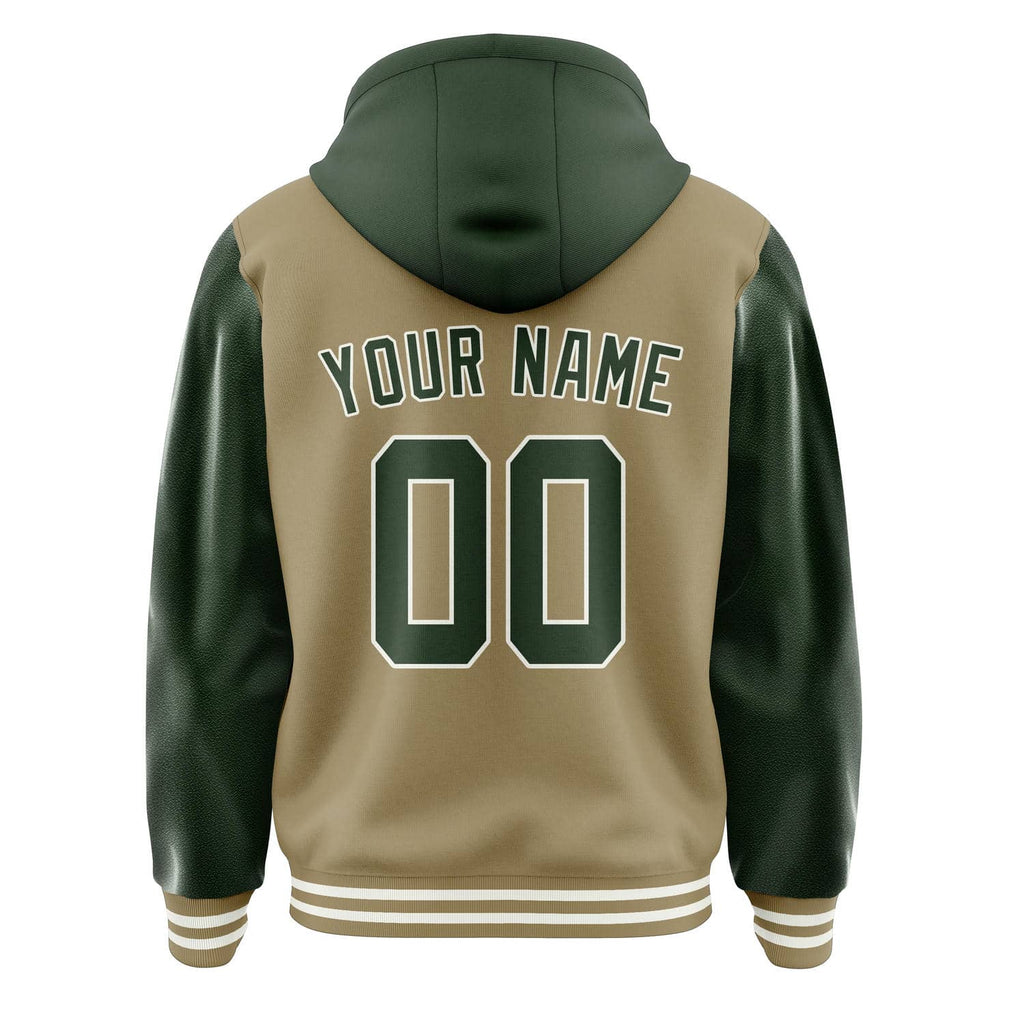 Custom Light Khaki Dark Green Jacket
