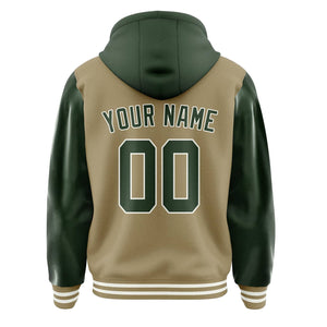 Custom Light Khaki Dark Green Jacket