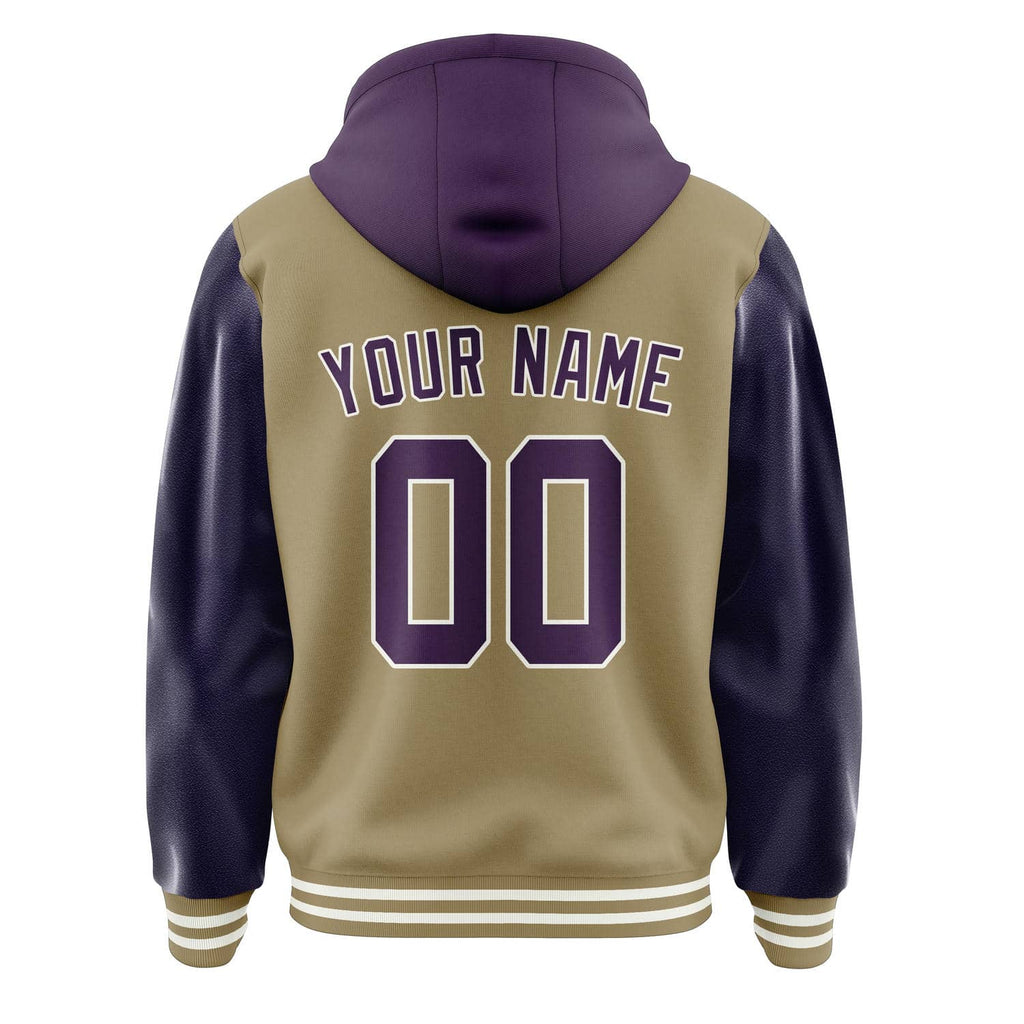 Custom Light Khaki Purple Jacket