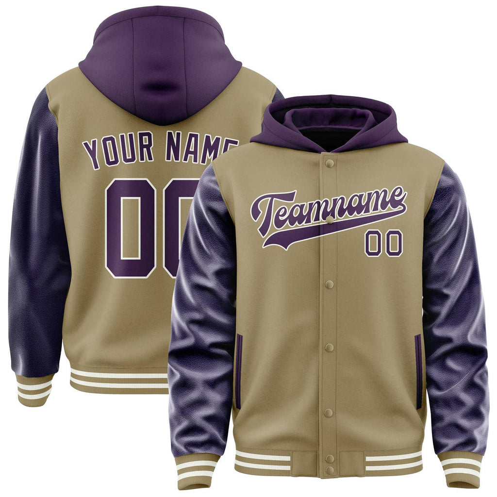 Custom Light Khaki Purple Jacket
