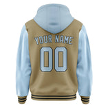 Custom Light Khaki Light Blue Jacket