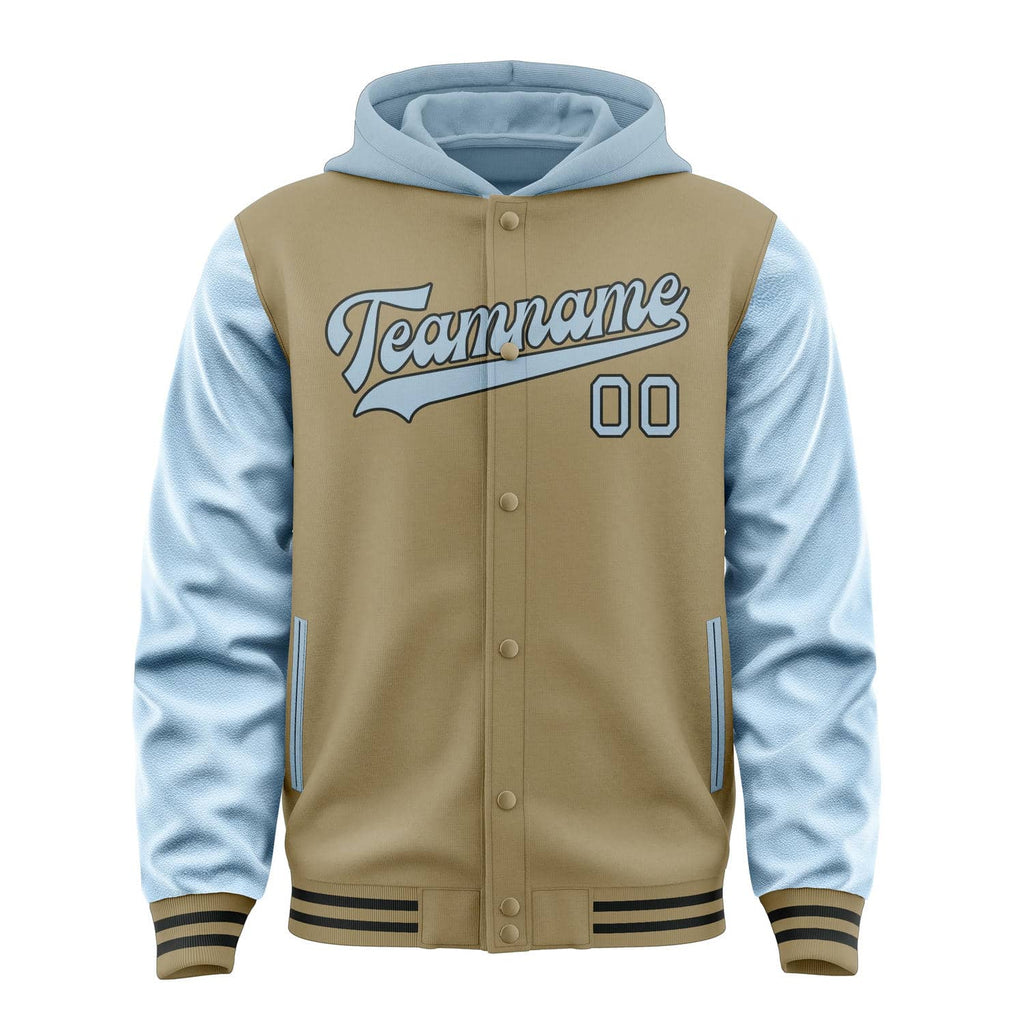 Custom Light Khaki Light Blue Jacket