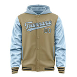 Custom Light Khaki Light Blue Jacket