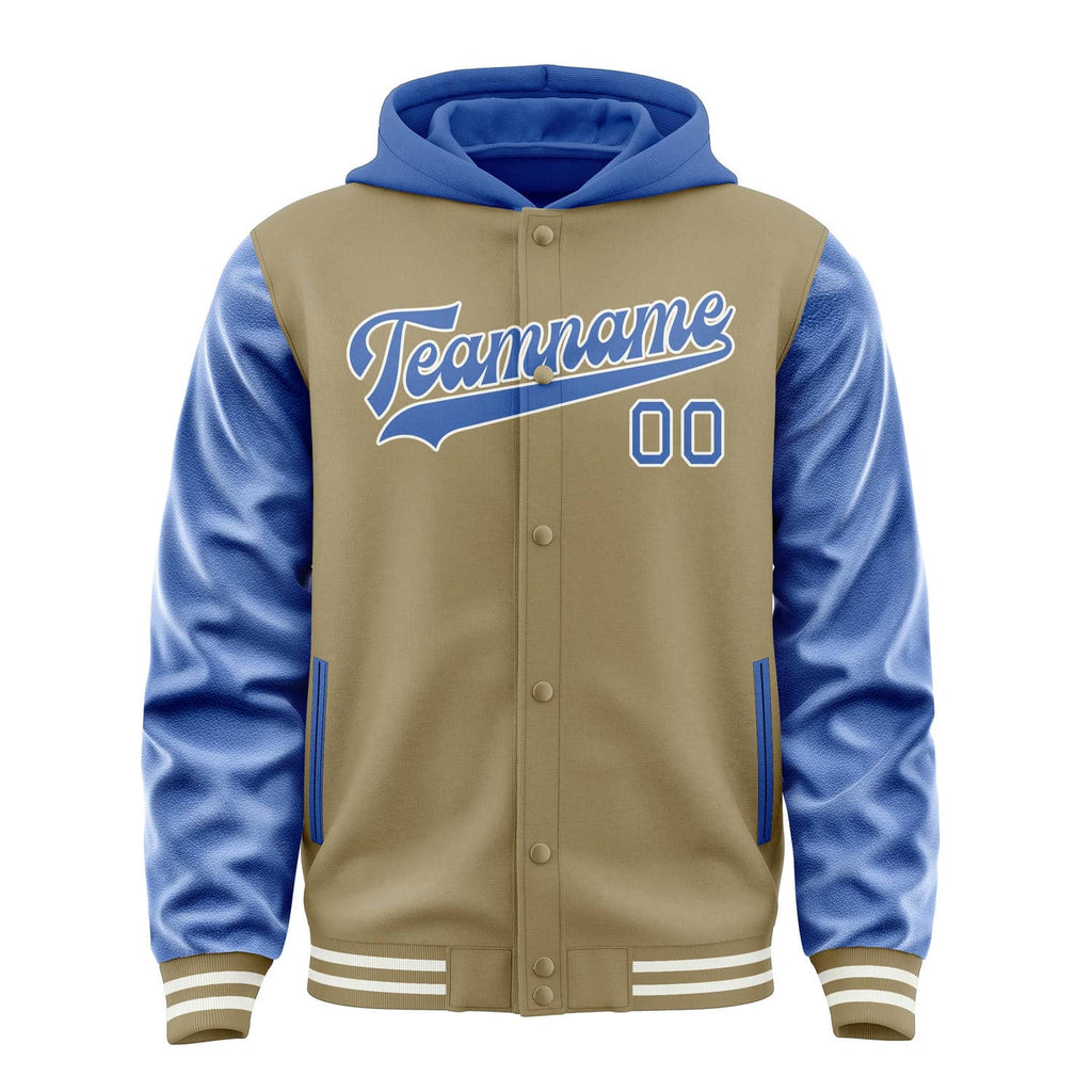Custom Light Khaki Sky Blue Jacket
