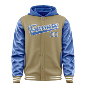 Custom Light Khaki Sky Blue Jacket