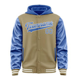 Custom Light Khaki Sky Blue Jacket