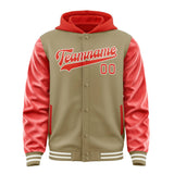 Custom Light Khaki Orange Red Jacket