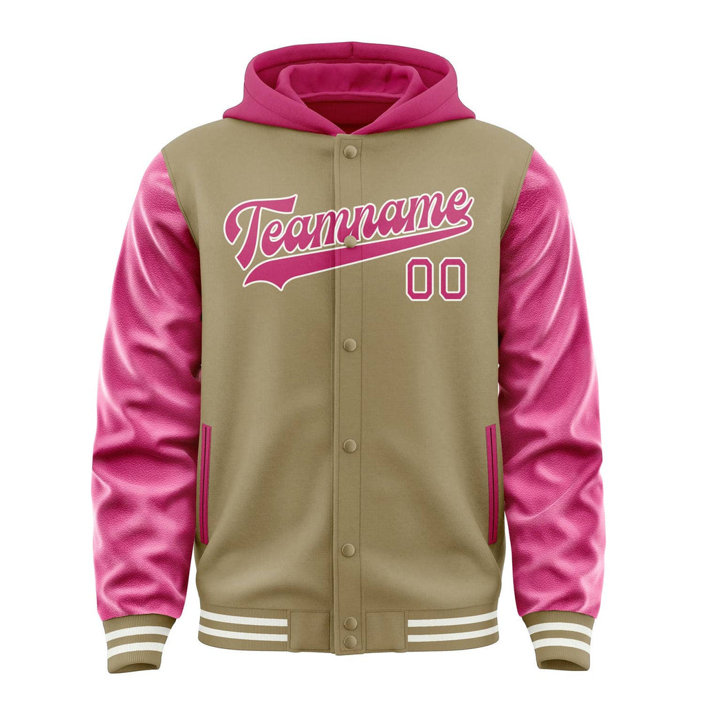 Custom Light Khaki Pink Jacket