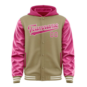 Custom Light Khaki Pink Jacket