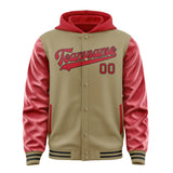 Custom Light Khaki Red Jacket