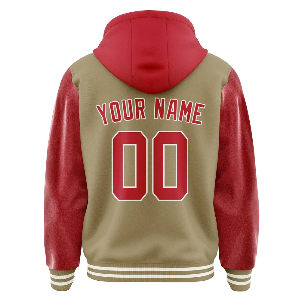 Custom Light Khaki Red Jacket