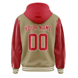 Custom Light Khaki Red Jacket