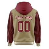 Custom Light Khaki Crimson Red Jacket