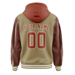 Custom Light Khaki Coral Red Jacket