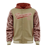 Custom Light Khaki Coral Red Jacket