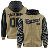 Custom Light Khaki Black Jacket