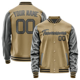 Custom Light Khaki Dark Grey Jacket