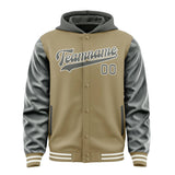 Custom Light Khaki Dark Grey Jacket