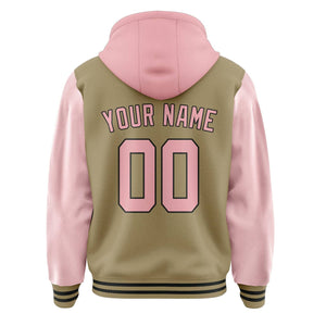Custom Light Khaki Light Pink Jacket