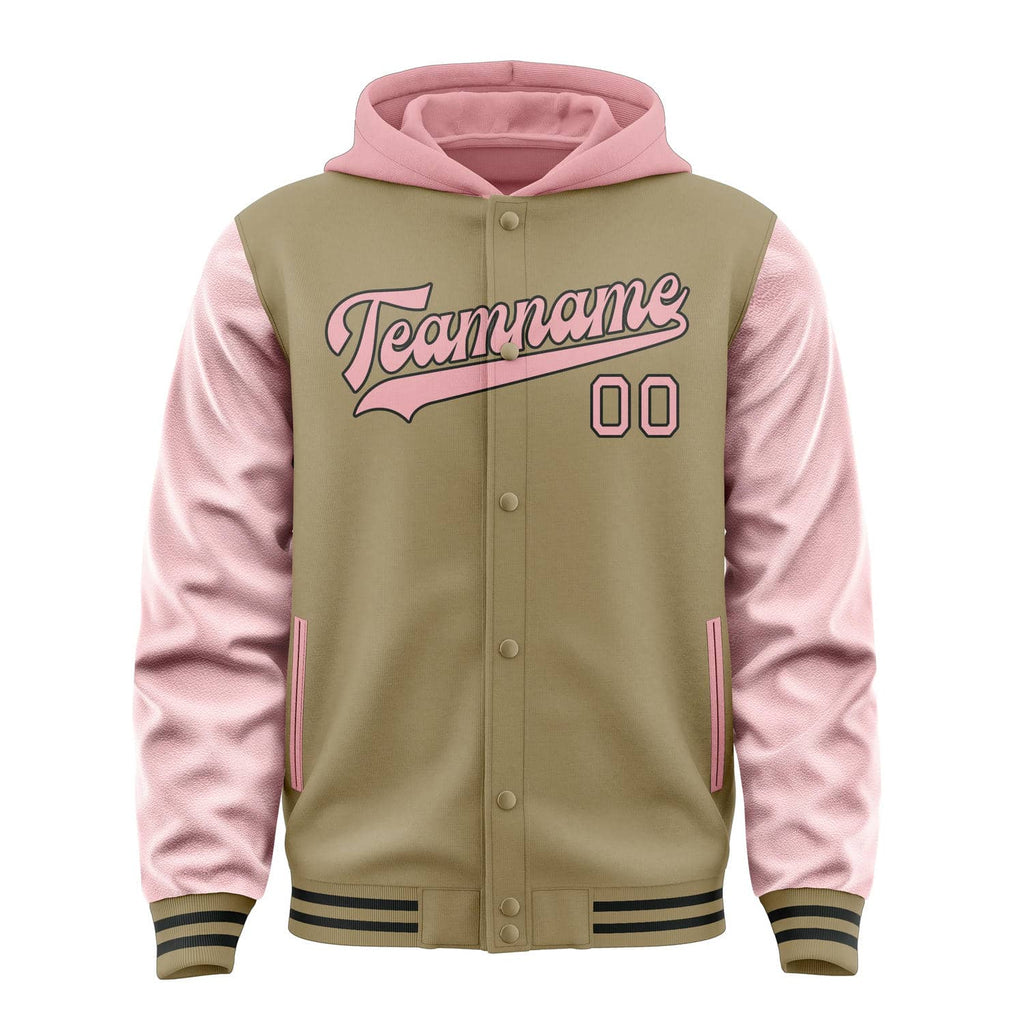 Custom Light Khaki Light Pink Jacket
