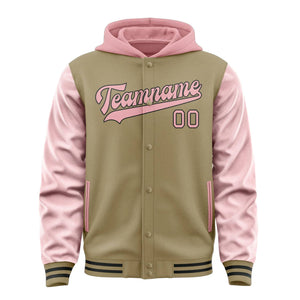Custom Light Khaki Light Pink Jacket