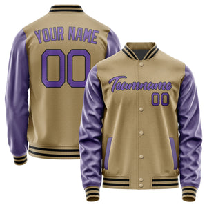 Custom Light Khaki Light Purple Jacket JA2525232517B21723