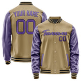 Custom Light Khaki Light Purple Jacket JA2525232517B21723