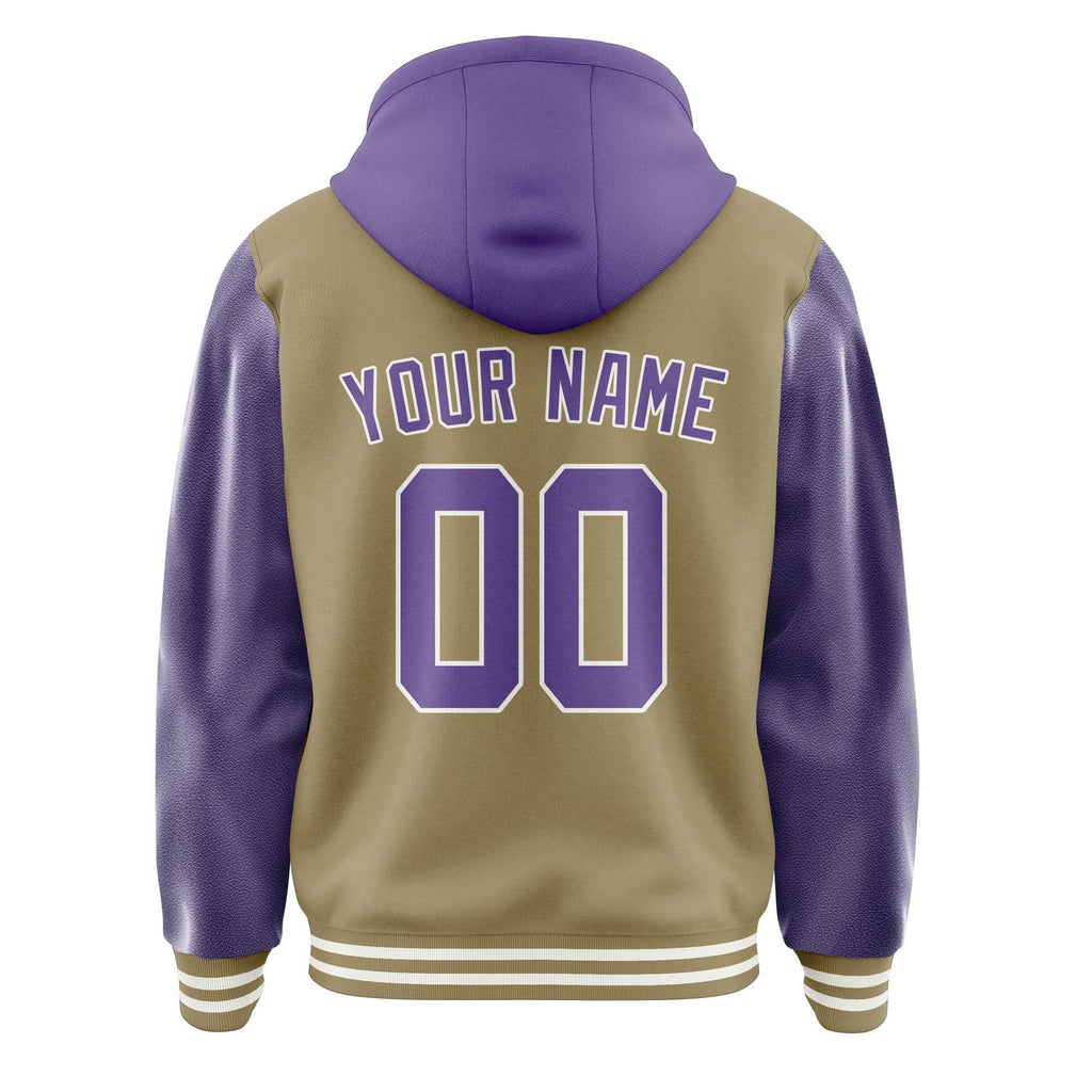 Custom Light Khaki Light Purple Jacket